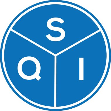 Beyaz arka planda SQI harf logosu tasarımı. SQI yaratıcı harflerin baş harfleri logo kavramı. SQI harf tasarımı.