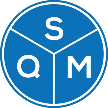 Beyaz arkaplanda SQM harf logosu tasarımı. SQM yaratıcı harflerin baş harfleri logo kavramı. SQM harf tasarımı.