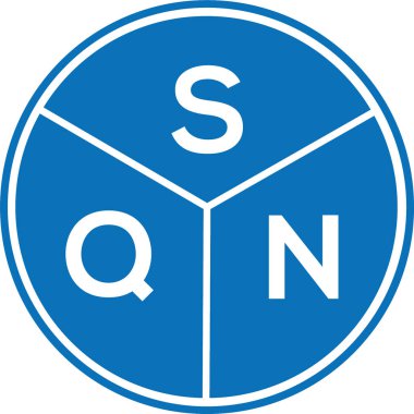 Beyaz arkaplanda SQN harf logosu tasarımı. SQN yaratıcı harflerin baş harfleri logo kavramı. SQN harf tasarımı.