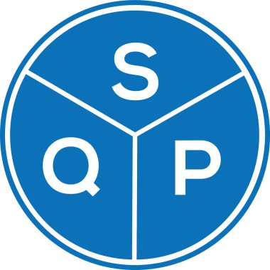 Beyaz arkaplanda SQP harf logosu tasarımı. SQP yaratıcı harflerin baş harfleri logo kavramı. SQP harf tasarımı.