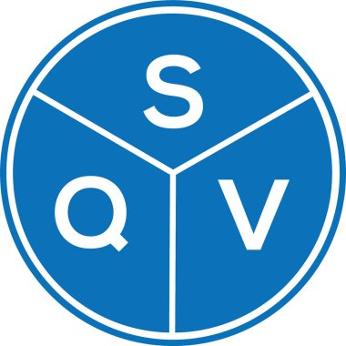 Beyaz arkaplanda SQV harf logosu tasarımı. SQV yaratıcı harflerin baş harfleri logo kavramı. SQV harf tasarımı.