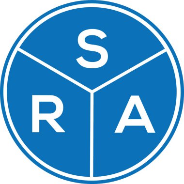 Beyaz arka planda SRA harf logosu tasarımı. SRA yaratıcı harflerin baş harfleri logo konsepti. SRA harf tasarımı.