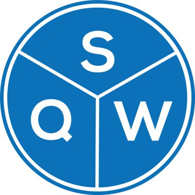 Beyaz arkaplanda SQW harf logosu tasarımı. SQW yaratıcı harflerin baş harfleri logo kavramı. SQW harf tasarımı.