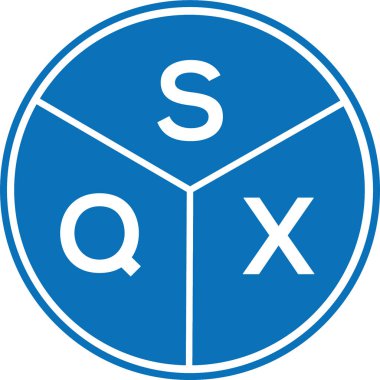 Beyaz arkaplanda SQX harf logosu tasarımı. SQX yaratıcı harflerin baş harfleri logo kavramı. SQX harf tasarımı.