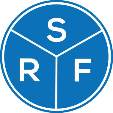 Beyaz arkaplanda SRF harf logosu tasarımı. SRF yaratıcı harflerin baş harfleri logo kavramı. SRF harf tasarımı.