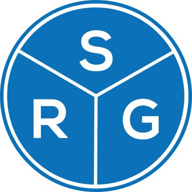 Beyaz arkaplanda SRG harf logosu tasarımı. SRG yaratıcı harflerin baş harfleri logo kavramı. SRG harf tasarımı.