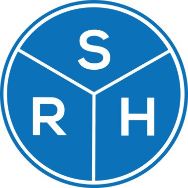 Beyaz arkaplanda SRH harf logosu tasarımı. SRH yaratıcı harflerin baş harfleri logo kavramı. SRH harf tasarımı.