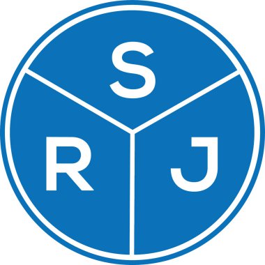 Beyaz arkaplanda SRJ harf logosu tasarımı. SRJ yaratıcı harflerin baş harfleri logo kavramı. SRJ harf tasarımı.