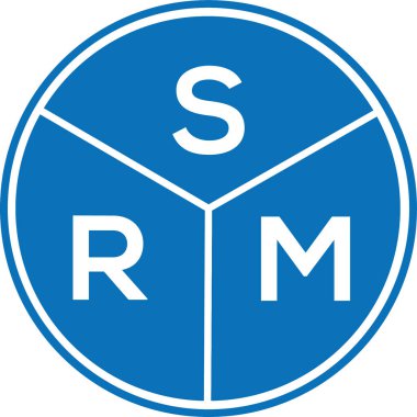 Beyaz arkaplanda SRM harf logosu tasarımı. SRM yaratıcı harflerin baş harfleri logo kavramı. SRM harf tasarımı.