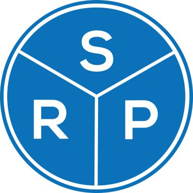 Beyaz arkaplanda SRP harf logosu tasarımı. SRP yaratıcı harflerin baş harfleri logo kavramı. SRP harf tasarımı.