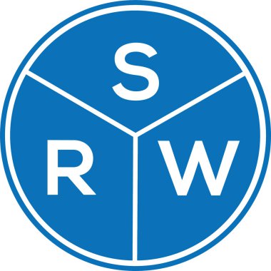 Beyaz arkaplanda SRW harf logosu tasarımı. SRW yaratıcı harflerin baş harfleri logo konsepti. SRW harf tasarımı.