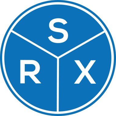 Beyaz arkaplanda SRX harfli logo tasarımı. SRX yaratıcı harflerin baş harfleri logo kavramı. SRX harf tasarımı.