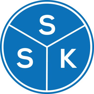 Beyaz arkaplanda SSK harf logosu tasarımı. SSK yaratıcı harflerin baş harfleri logo kavramı. SSK harf tasarımı.