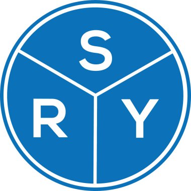 Beyaz arka planda SRY harf logosu tasarımı. Yaratıcı harflerin baş harfleri logo konsepti. SRY harf tasarımı.