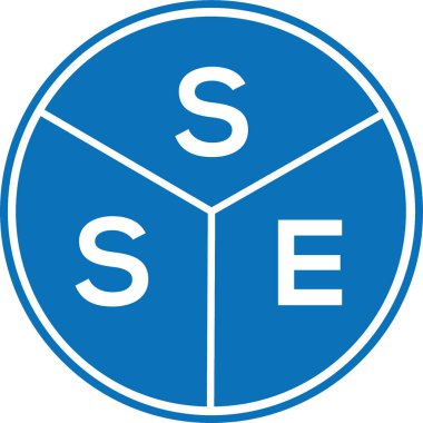 Beyaz arka planda SSE harfi logo tasarımı. SSE yaratıcı harflerin baş harfleri logo kavramı. SSE harf tasarımı.