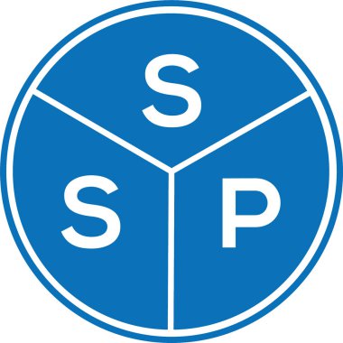 Beyaz arkaplanda SSP harf logosu tasarımı. SSP yaratıcı harflerin baş harfleri logo kavramı. SSP harf tasarımı.
