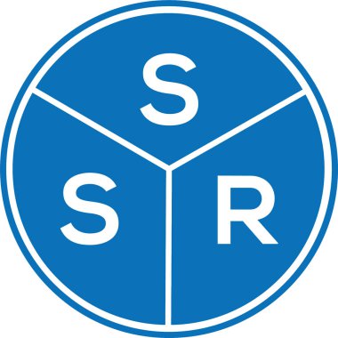 Beyaz arkaplanda SSR harf logosu tasarımı. SSR yaratıcı harflerin baş harfleri logo kavramı. SSR harf tasarımı.