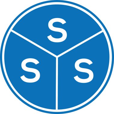 Beyaz arkaplanda SSS harf logosu tasarımı. SSS yaratıcı harflerin baş harfleri logo kavramı. SSS harf tasarımı.