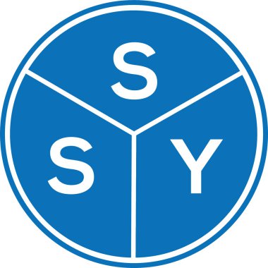 Beyaz arkaplanda SSY harf logosu tasarımı. SSY yaratıcı harflerin baş harfleri logo kavramı. SSY harf tasarımı.