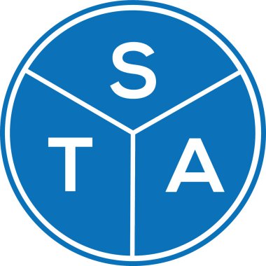 Beyaz arka planda STA harf logosu tasarımı. STA yaratıcı harfler logosu konsepti. STA harf tasarımı.