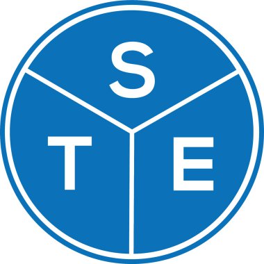 Beyaz arka planda STE harf logosu tasarımı. STE yaratıcı harflerin baş harfleri logo kavramı. STE harf tasarımı.