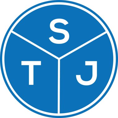 Beyaz arka planda STJ harf logosu tasarımı. STJ yaratıcı harflerin baş harfleri logo kavramı. STJ harf tasarımı.