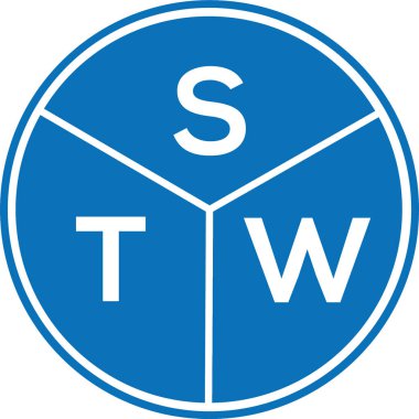 Beyaz arka planda STW harf logosu tasarımı. STW yaratıcı harflerin baş harfleri logo kavramı. STW harf tasarımı.