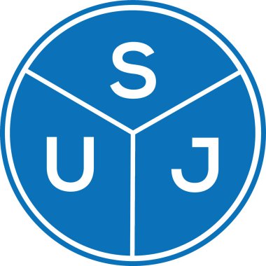 Beyaz arka planda SUJ harf logosu tasarımı. SUJ yaratıcı harf logosu konsepti. SUJ harf tasarımı.
