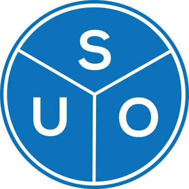 Beyaz arka planda SUO harf logosu tasarımı. SUO yaratıcı harf logosu konsepti. SUO harf tasarımı.