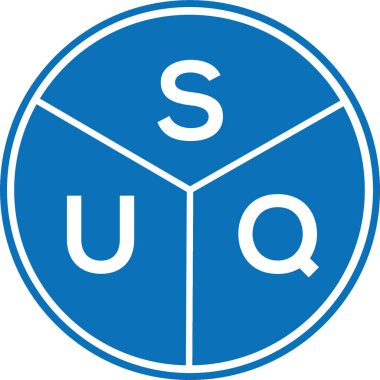 Beyaz arka planda SUQ harfi logo tasarımı. SUQ yaratıcı harflerin baş harfleri logo kavramı. SUQ harf tasarımı.