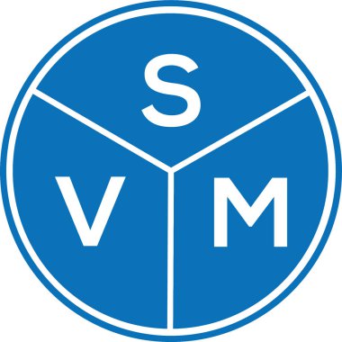 Beyaz arkaplanda SVM harf logosu tasarımı. SVM yaratıcı harflerin baş harfleri logo kavramı. SVM harf tasarımı.