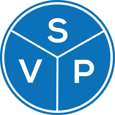 Beyaz arka planda SVP harf logosu tasarımı. SVP yaratıcı harflerin baş harfleri logo kavramı. SVP harf tasarımı.