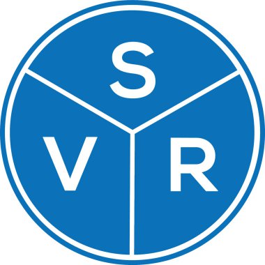Beyaz arka planda SVR harf logosu tasarımı. SVR yaratıcı harflerin baş harfleri logo kavramı. SVR harf tasarımı.