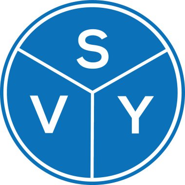 Beyaz arkaplanda SVY harf logosu tasarımı. SVY yaratıcı harflerin baş harfleri logo kavramı. SVY harf tasarımı.