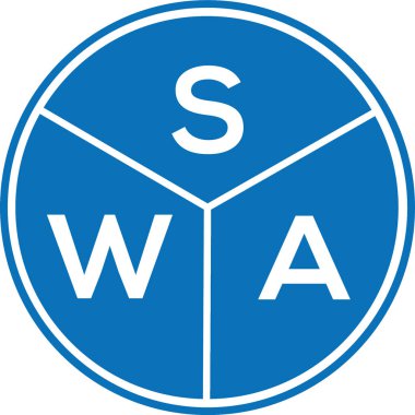 Beyaz arka planda SWA mektup logosu tasarımı. SWA yaratıcı harfler logosu konsepti. SWA harf tasarımı.
