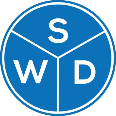 Beyaz arka planda SWD harf logosu tasarımı. SWD yaratıcı harflerin baş harfleri logo konsepti. SWD harf tasarımı.