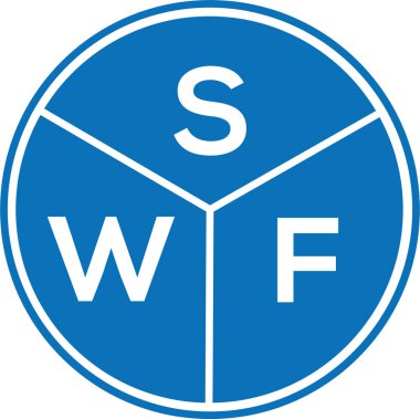 Beyaz arka planda SWF harf logosu tasarımı. SWF yaratıcı harf logosu konsepti. SWF harf tasarımı.