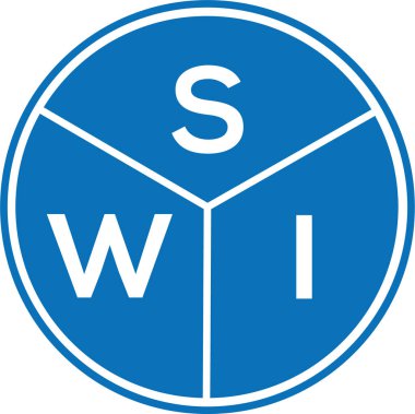 Beyaz arka planda SWI harfi logo tasarımı. SWI yaratıcı harfler logosu konsepti. SWI harf tasarımı.