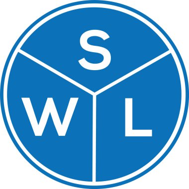 Beyaz arka planda SWL harf logosu tasarımı. SWL yaratıcı harfler logosu konsepti. SWL harf tasarımı.