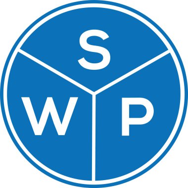 Beyaz arka planda SWP harfi logo tasarımı. SWP yaratıcı harf logosu konsepti. SWP harf tasarımı.