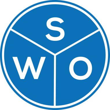 Beyaz arka planda SWO harfi logo tasarımı. SWO yaratıcı harfler logosu konsepti. SWO harf tasarımı.