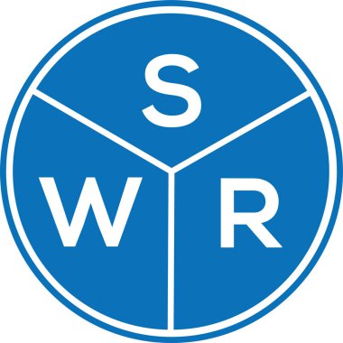 Beyaz arka planda SWR harfi logo tasarımı. SWR yaratıcı harflerin baş harfleri logo kavramı. SWR harf tasarımı.
