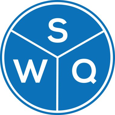 Beyaz arka planda SWQ harfi logo tasarımı. SWQ yaratıcı harf logosu konsepti. SWQ harf tasarımı.