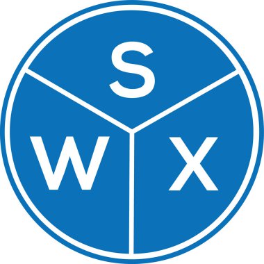 Beyaz arka planda SWX harfli logo tasarımı. SWX yaratıcı harfler logosu konsepti. SWX harf tasarımı.