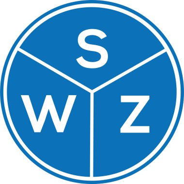 Beyaz arka planda SWZ harfi logo tasarımı. SWZ yaratıcı harfler logosu konsepti. SWZ harf tasarımı.