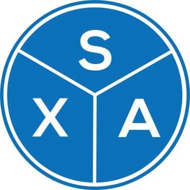 Beyaz arkaplanda SXA harf logosu tasarımı. SXA yaratıcı harflerin baş harfleri logo kavramı. SXA harf tasarımı.