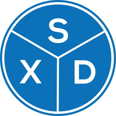 Beyaz arkaplanda SXD harf logosu tasarımı. SXD yaratıcı harflerin baş harfleri logo kavramı. SXD harf tasarımı.