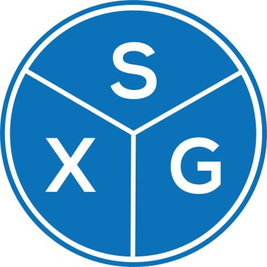 Beyaz arkaplanda SXG harf logosu tasarımı. SXG yaratıcı harflerin baş harfleri logo kavramı. SXG harf tasarımı.