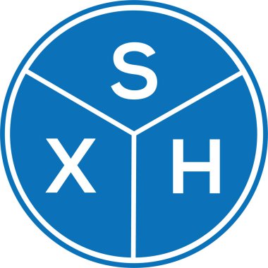 Beyaz arkaplanda SXH harf logosu tasarımı. SXH yaratıcı harflerin baş harfleri logo kavramı. SXH harf tasarımı.