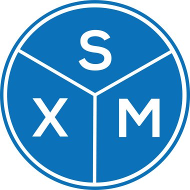 Beyaz arkaplanda SXM harf logosu tasarımı. SXM yaratıcı harflerin baş harfleri logo kavramı. SXM harf tasarımı.